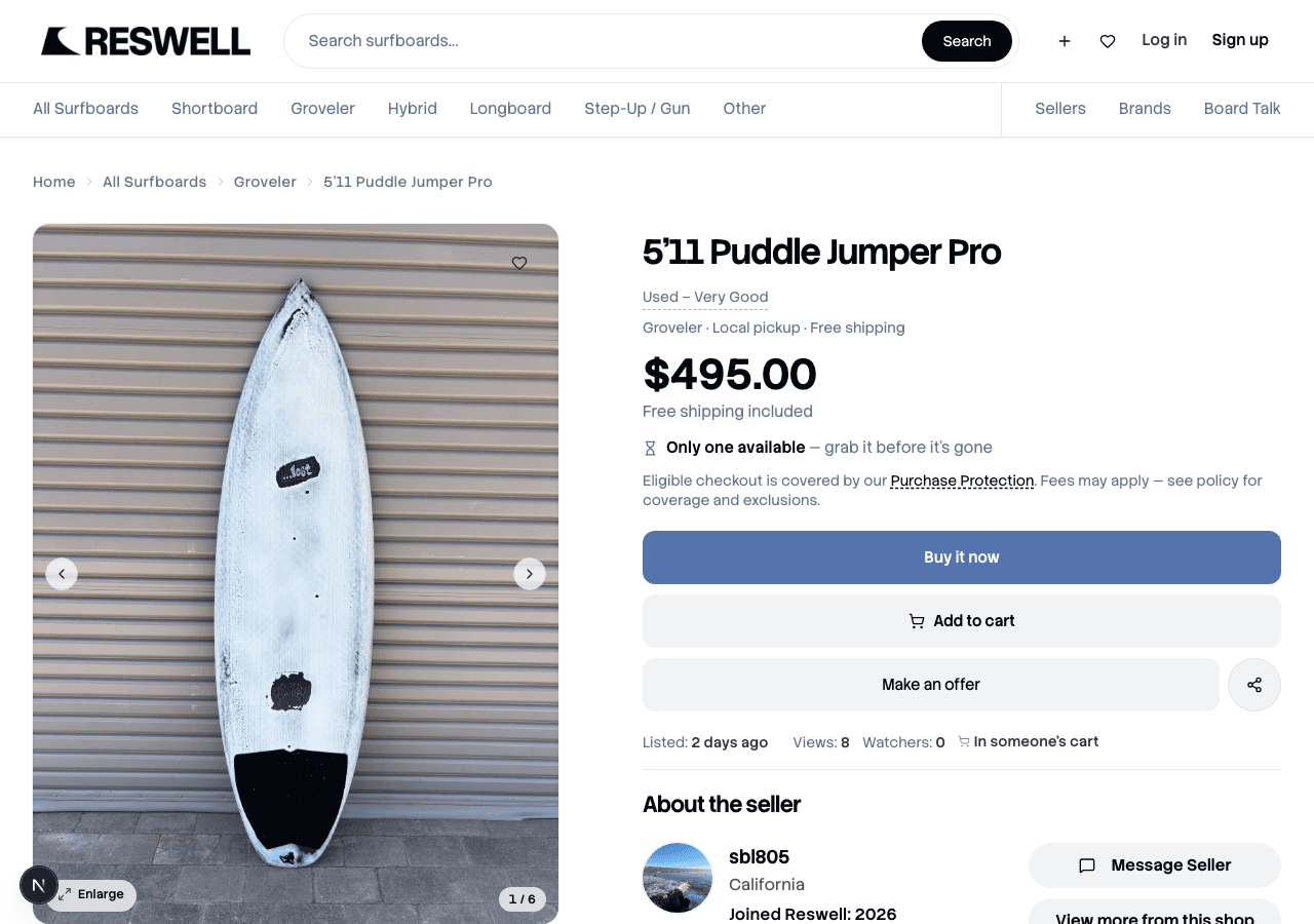 Listing page showing Buy it now, Add to cart, and Make an offer buttons