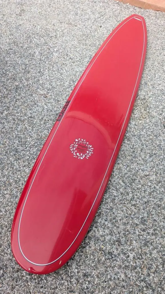 Red Longboard Surfboard Dick Brewer 9'6 Tuflite - Image 1