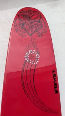 Red Longboard Surfboard Dick Brewer 9'6 Tuflite - Thumbnail 6