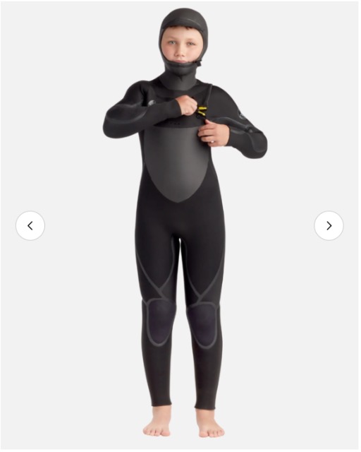 Child 5:4:3  - Body Glove, Full Hood -  Blk Size 12