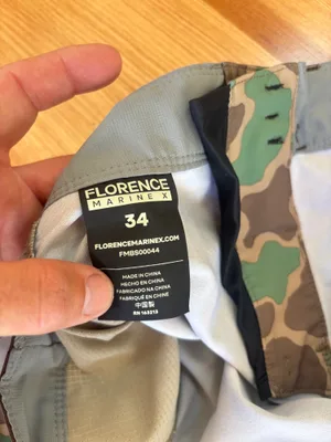 Florence Marine X F1 Airtex Gamma Boardshorts Green Camo 34 - Thumbnail 3